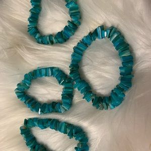 Teal bracelets